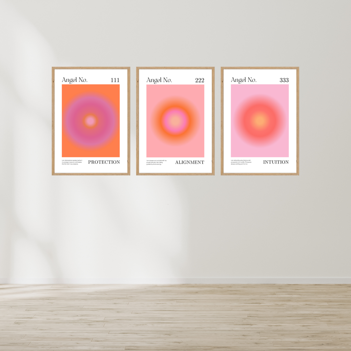 Aura Angel Number Set | Pink/Orange (3 prints)